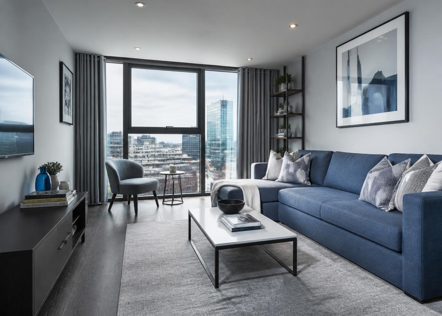 Professionally furnished Manchester apartment managed by Bidoot Properties
